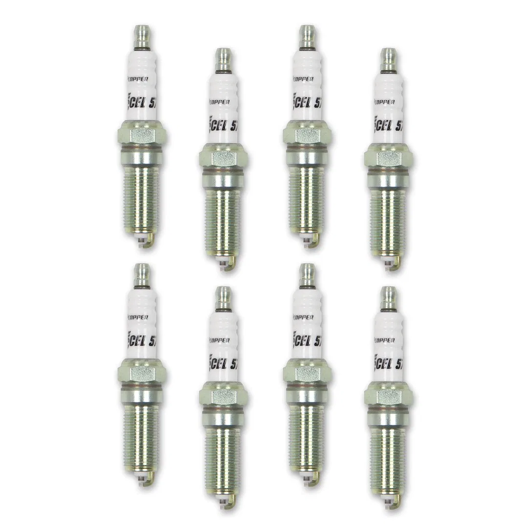 8162C1 – ACCEL PLUGS Spark Plug, Resistor Copper Standard One Heat Range Cooler Than Stock Heat Set of 8
